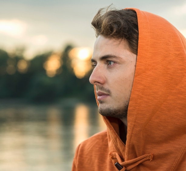 Young man with hoodie
